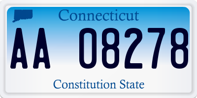 CT license plate AA08278