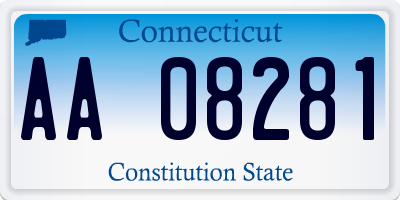 CT license plate AA08281