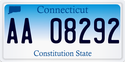 CT license plate AA08292