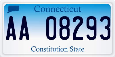 CT license plate AA08293