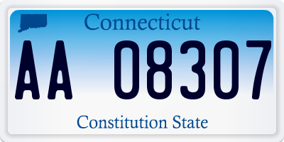 CT license plate AA08307