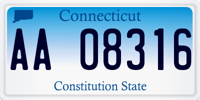 CT license plate AA08316