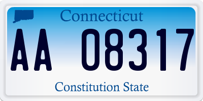 CT license plate AA08317