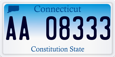 CT license plate AA08333