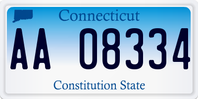 CT license plate AA08334