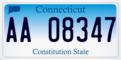 CT license plate AA08347