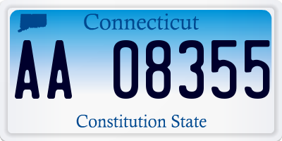 CT license plate AA08355