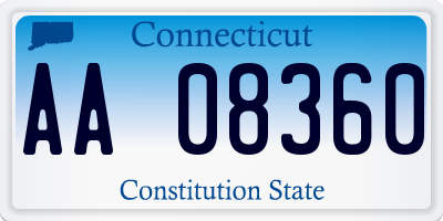 CT license plate AA08360