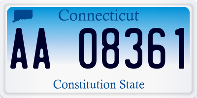 CT license plate AA08361