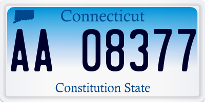 CT license plate AA08377