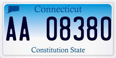 CT license plate AA08380