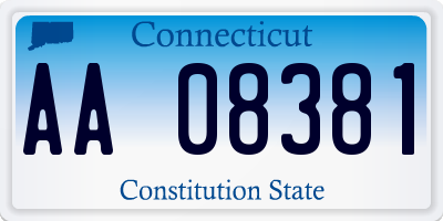 CT license plate AA08381