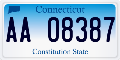 CT license plate AA08387