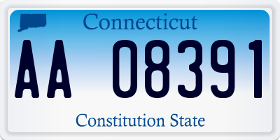 CT license plate AA08391