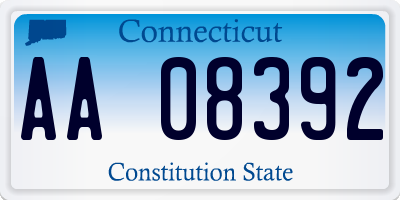 CT license plate AA08392