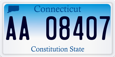 CT license plate AA08407