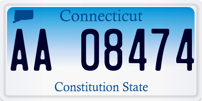 CT license plate AA08474