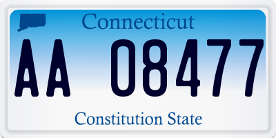 CT license plate AA08477