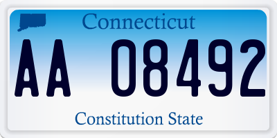 CT license plate AA08492