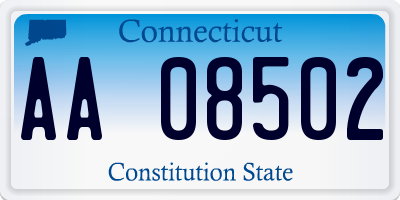 CT license plate AA08502