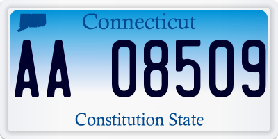 CT license plate AA08509