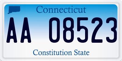 CT license plate AA08523