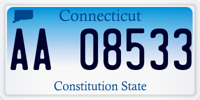 CT license plate AA08533