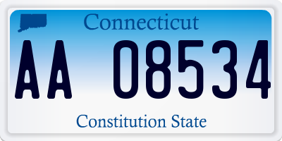 CT license plate AA08534