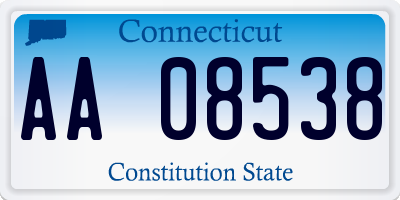 CT license plate AA08538