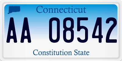 CT license plate AA08542