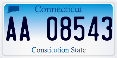 CT license plate AA08543