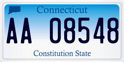 CT license plate AA08548