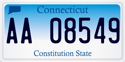 CT license plate AA08549