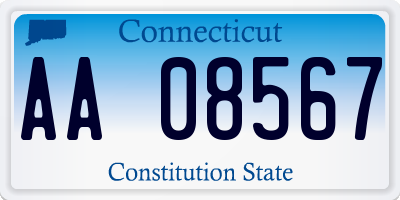 CT license plate AA08567