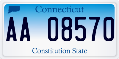 CT license plate AA08570