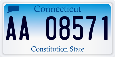 CT license plate AA08571