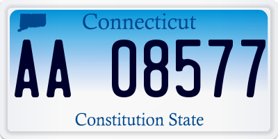 CT license plate AA08577