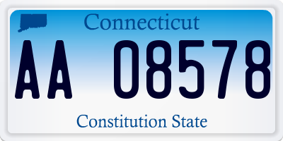 CT license plate AA08578