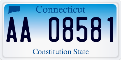 CT license plate AA08581