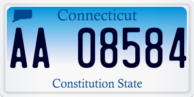 CT license plate AA08584