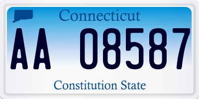 CT license plate AA08587