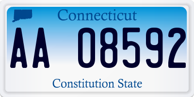 CT license plate AA08592