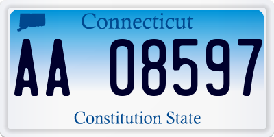 CT license plate AA08597