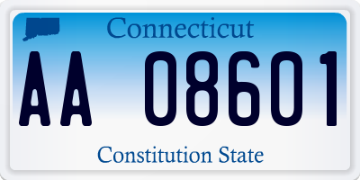 CT license plate AA08601