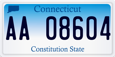 CT license plate AA08604