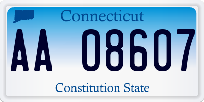 CT license plate AA08607