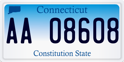 CT license plate AA08608