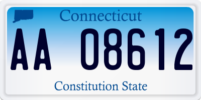 CT license plate AA08612