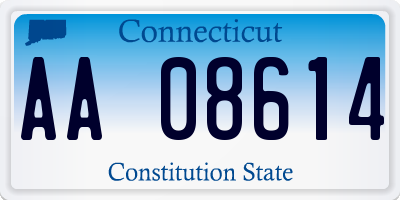 CT license plate AA08614