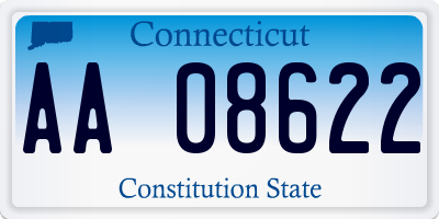 CT license plate AA08622